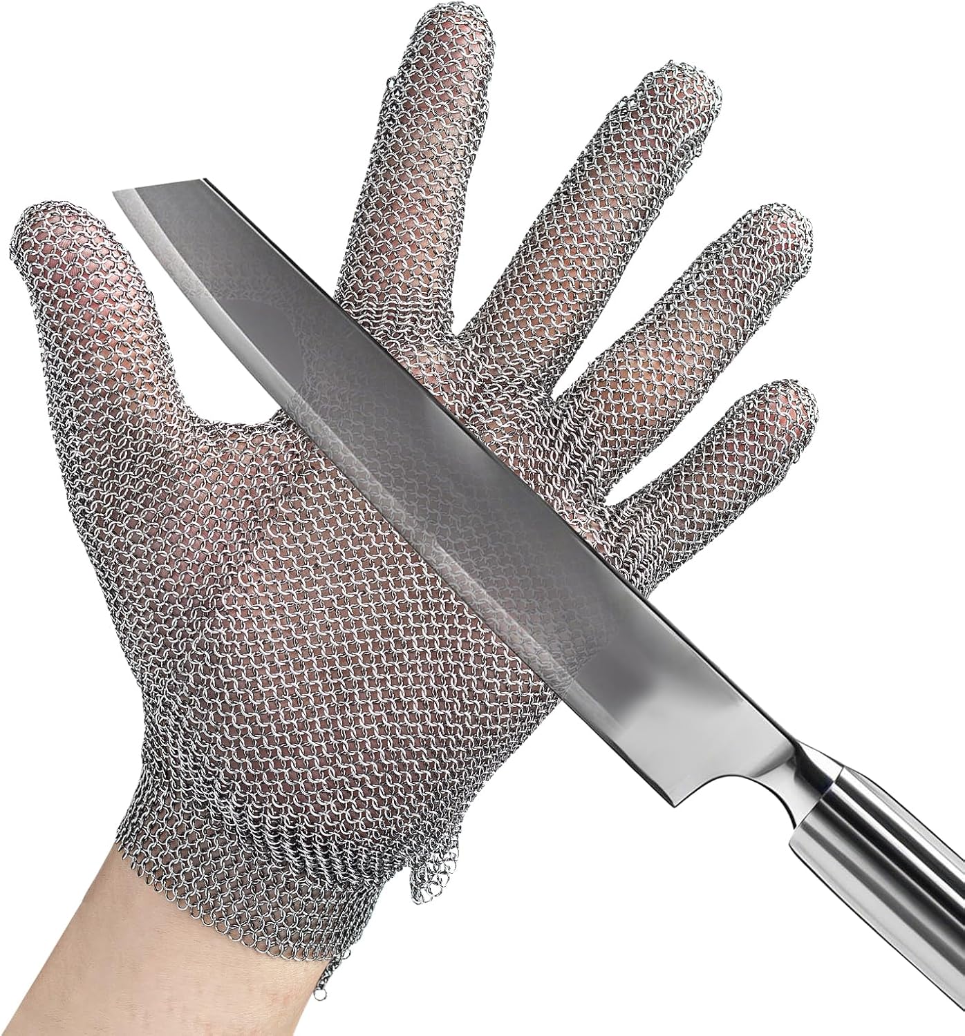 Guantes malla acero inox resistentes cortes grado