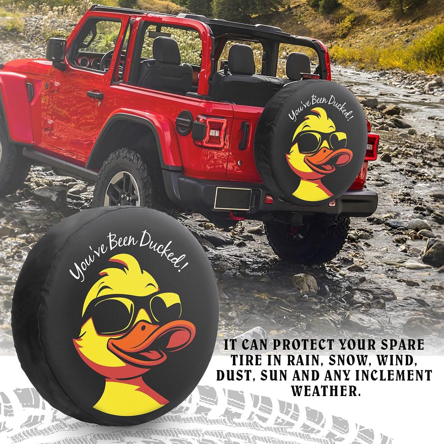 Cubierta llanta PU impermeable diseño pato 17" 31.5-32.7"