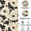 Camino de mesa vintage con flores de amapola negra y blanca para interiores