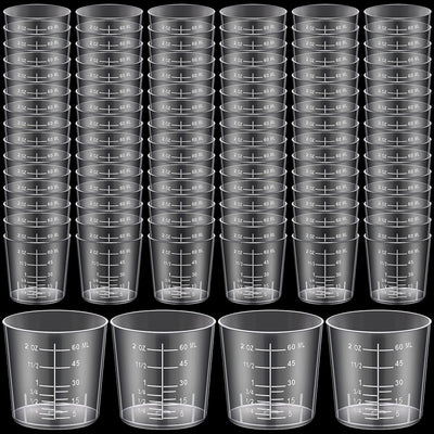 300 Vasos Plástico 2oz Medidores Transparentes para Resina