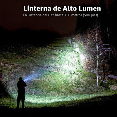 Linterna LED táctica Cree ajustable súper brillante con pilas