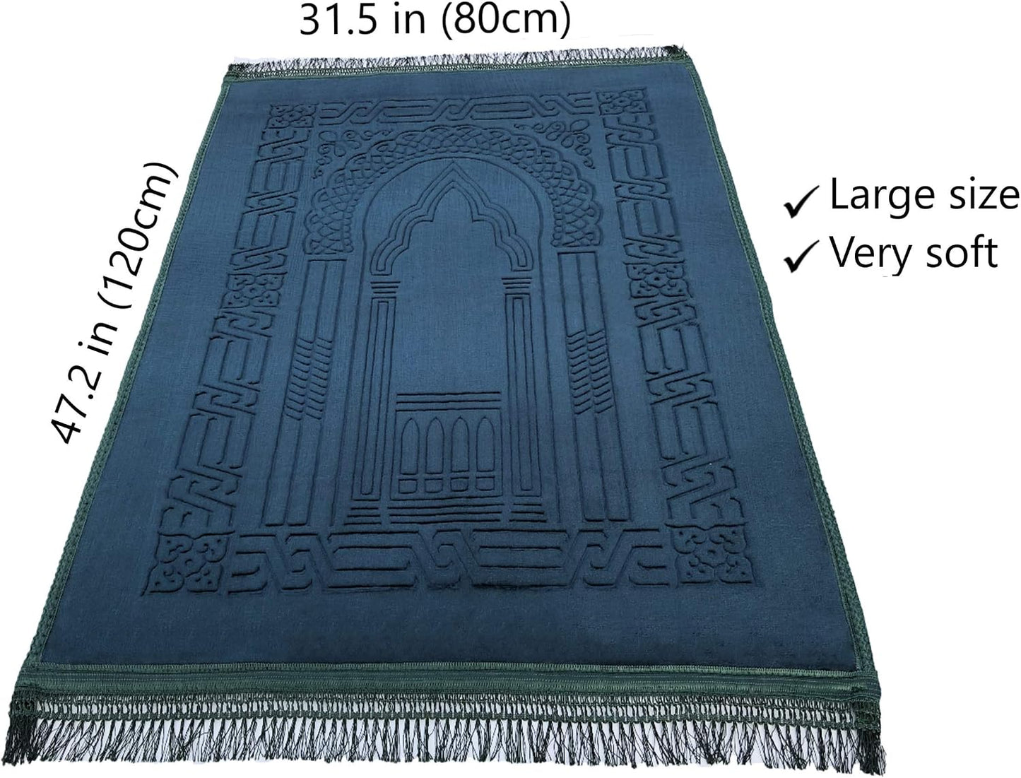 Alfombra oración acolchada sajadah con cuentas Islam
