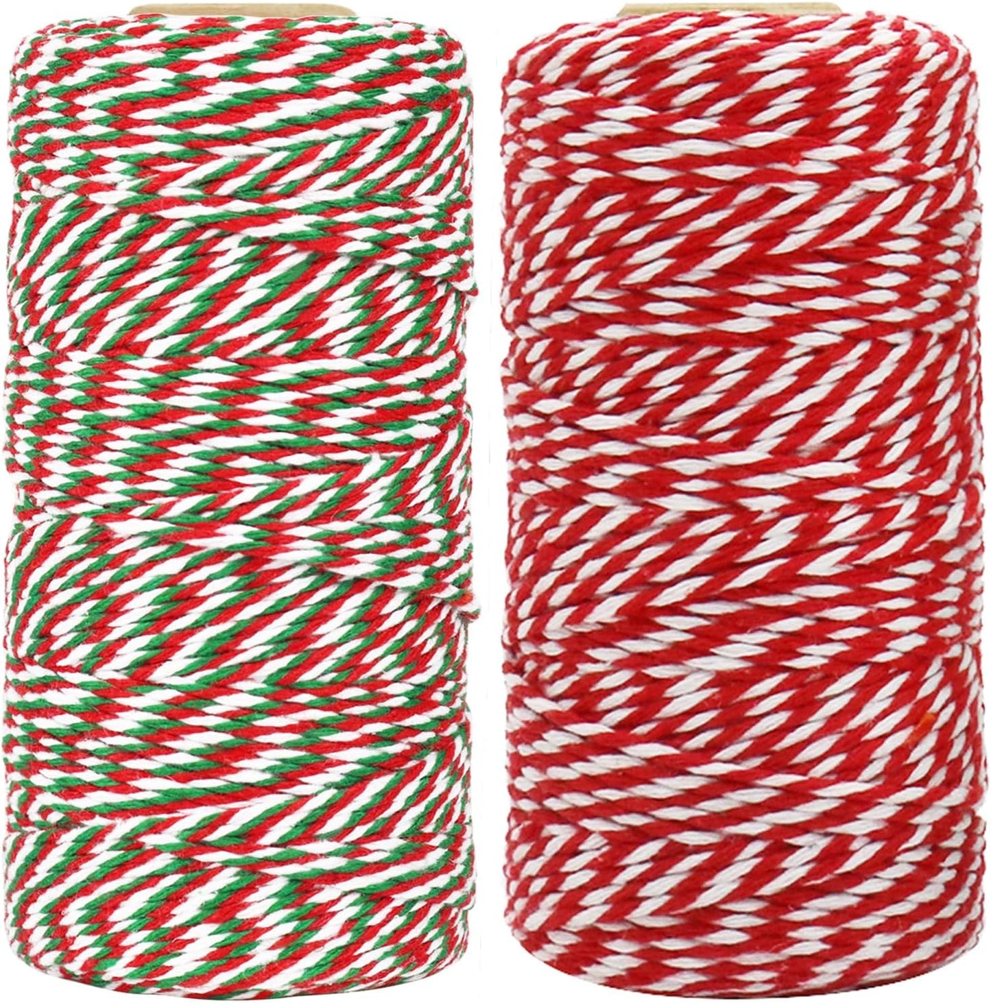 Cordel algodón 656 pies 2mm para regalos navideños