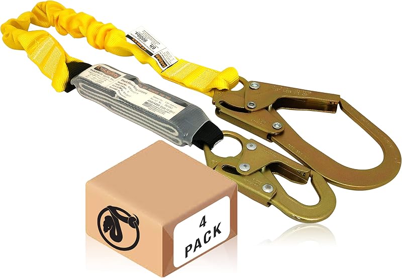 4 Pack Amortiguador pierna 6pulg Cordón seguridad OSHA ANSI