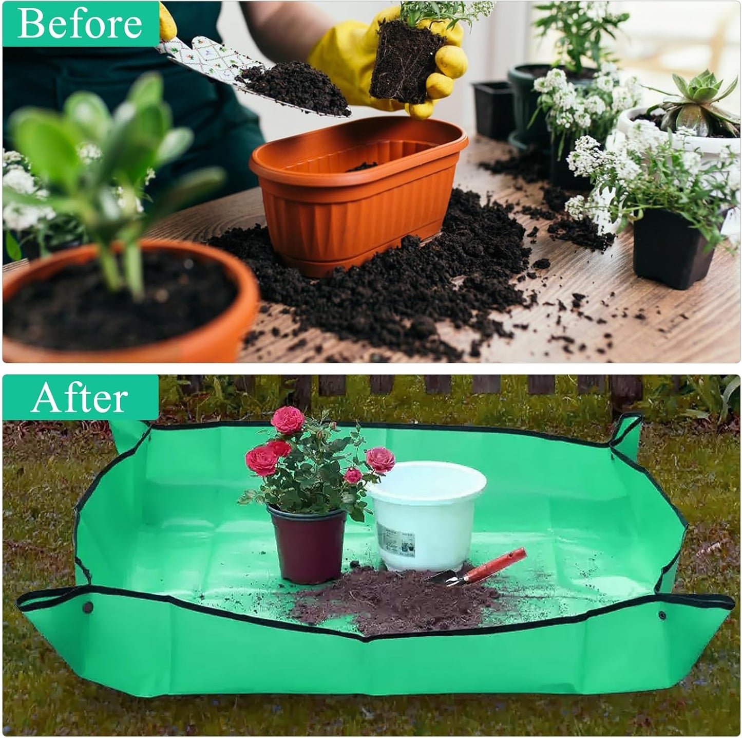 Tapete trasplante suculentas 29.5x39.4pulg impermeable plegable