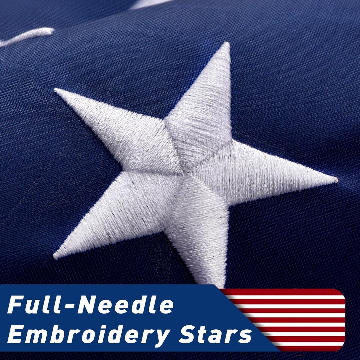 Bandera EE.UU. poliéster 3x5ft estrellas bordadas ojales latón