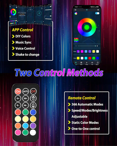 2 Luces LED 4pulg RGB Sincronización Música UTV ATV Barco