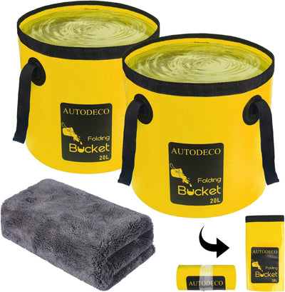 2 Cubos Plegables 20L para Viajes Campamento