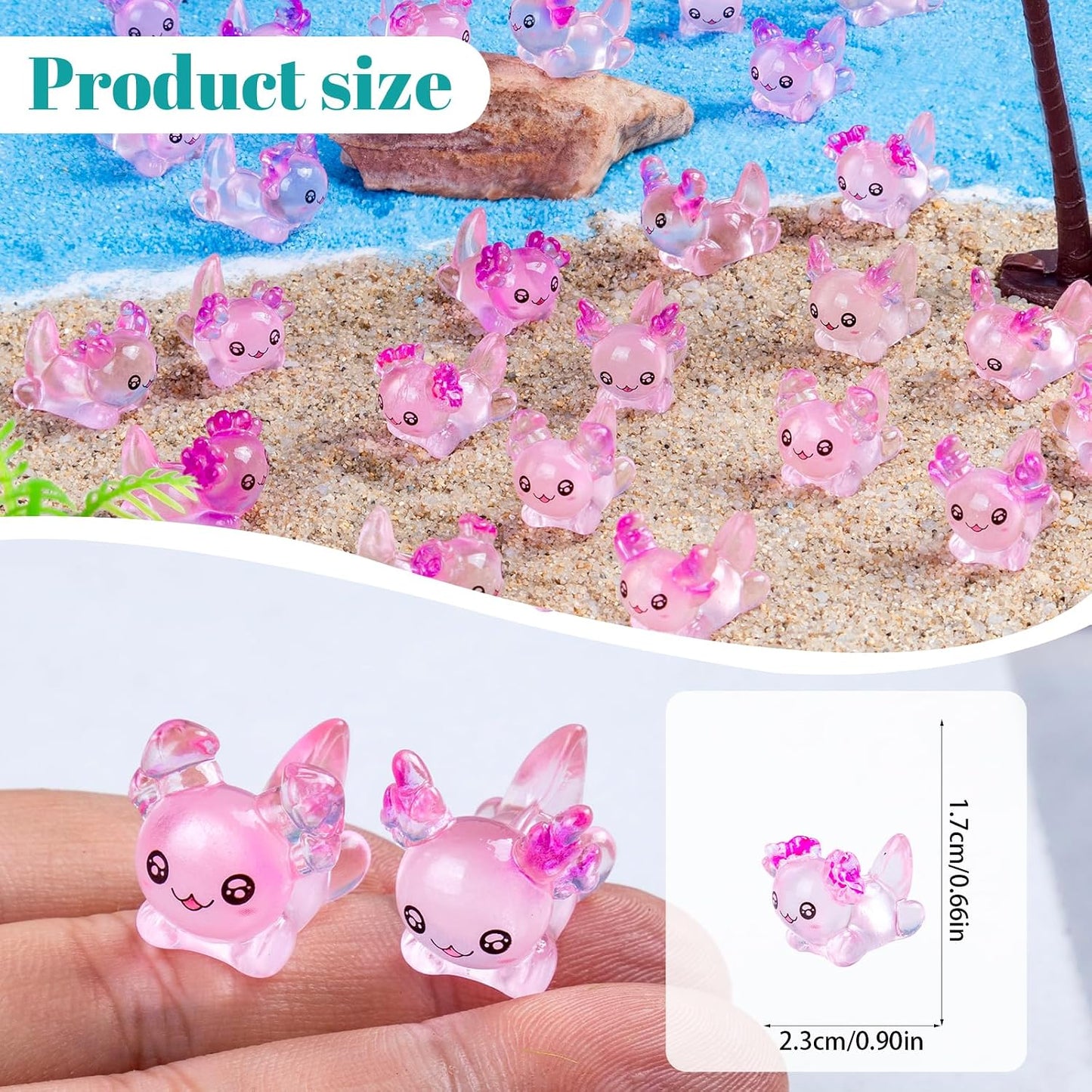 80 Pzas Axolotl Resina con Coral Miniaturas para Jardín de Hadas
