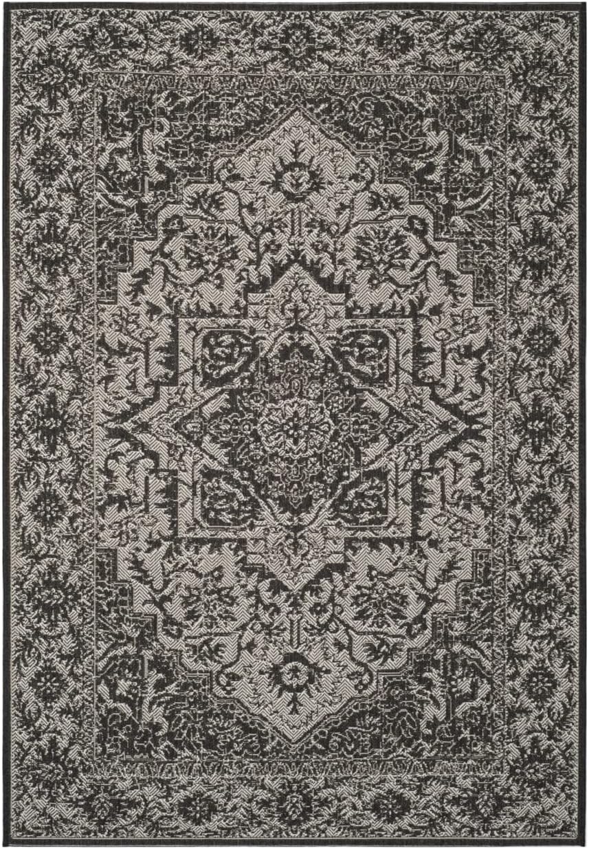 Alfombra decorativa 2.2x4ft gris claro y carbón