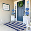 Alfombra cuadros Buffalo 3x5ft Azul Blanco para puerta