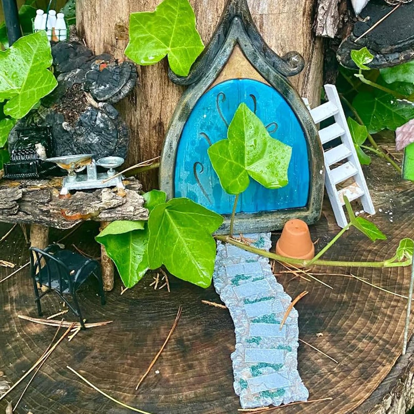 Camino miniatura de resina para jardín de hadas