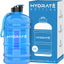 Botella agua 2.2L sin BPA tapa abatible color azul