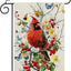 Bandera jardín primavera cardenal flores mariposa 12x18pulg