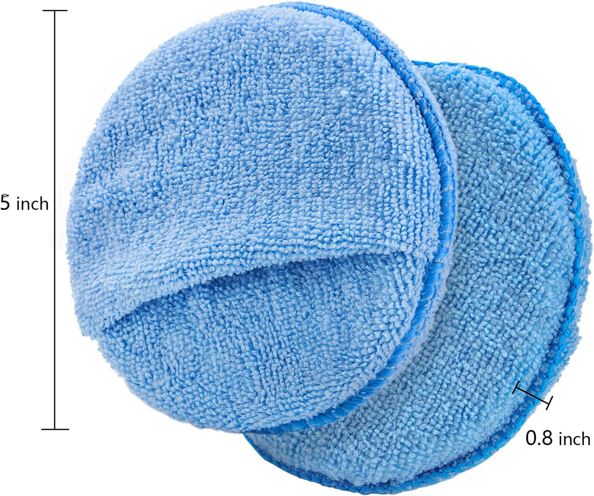 Almohadillas microfibra aplicador cera pack 20 azul