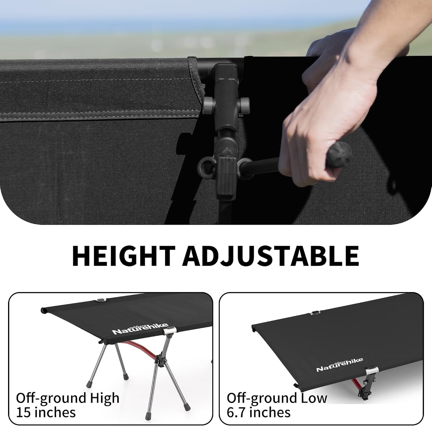 Catre plegable camping ajustable ultraligero portatil