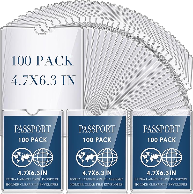Soporte pasaporte 4x6pulg con muesca sobres PVC transparentes