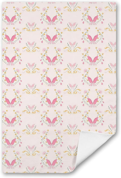 Toalla de cocina mariposa rosa 16x24pulg