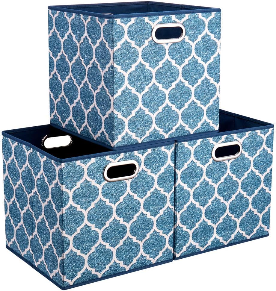 Cubos tela plegables patrón medallas 13x13" set 3