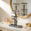 Organiz. joyas soporte metal base madera grande negro gris