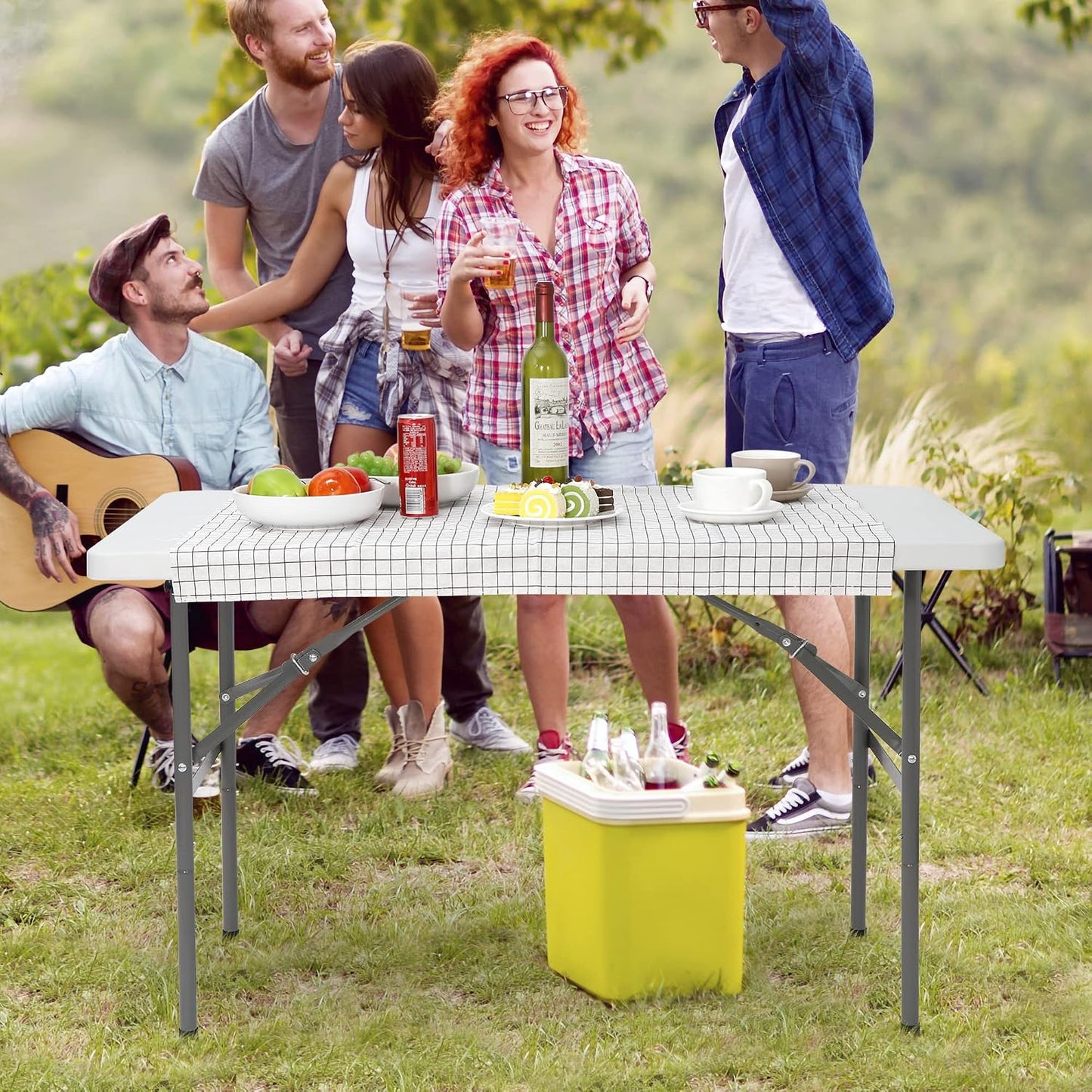 Mesa plegable plástico 4ft para picnic fiestas camping