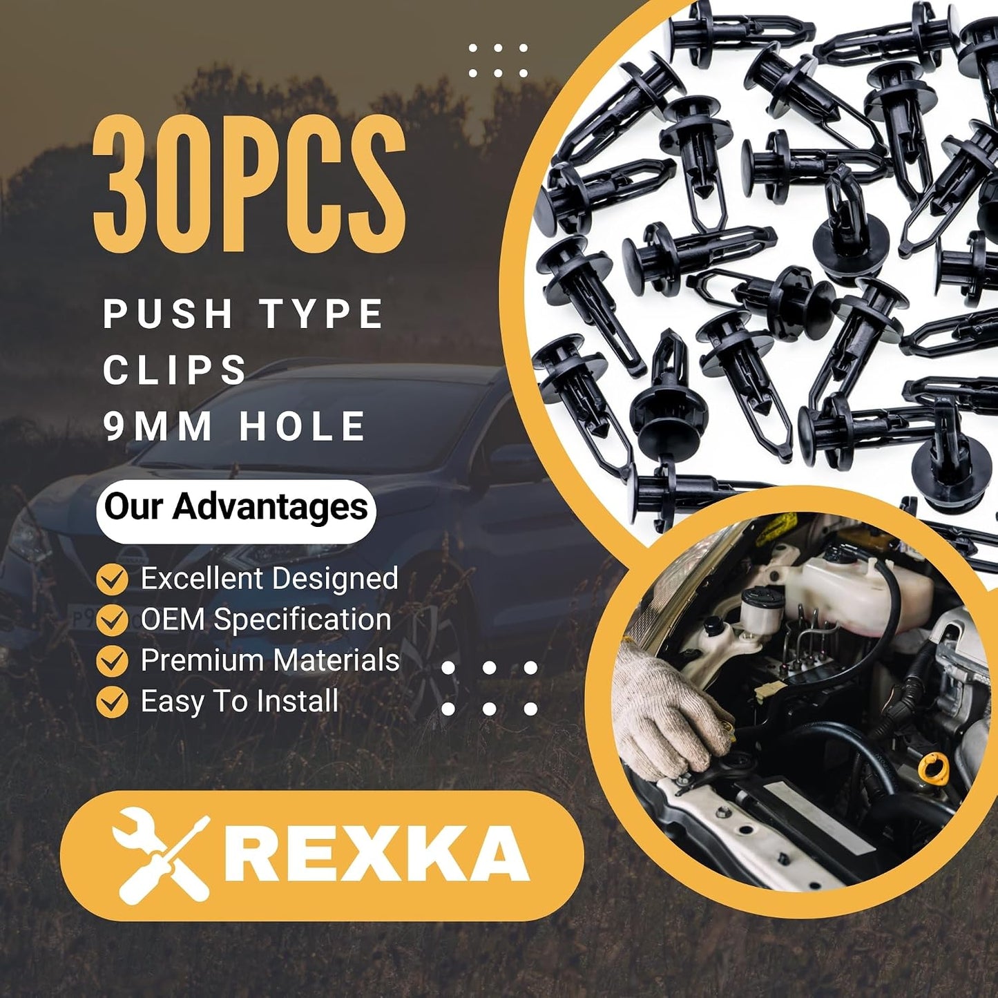 30 Clips Rejilla Parachoques Comp Toyota Lexus 52161-02020