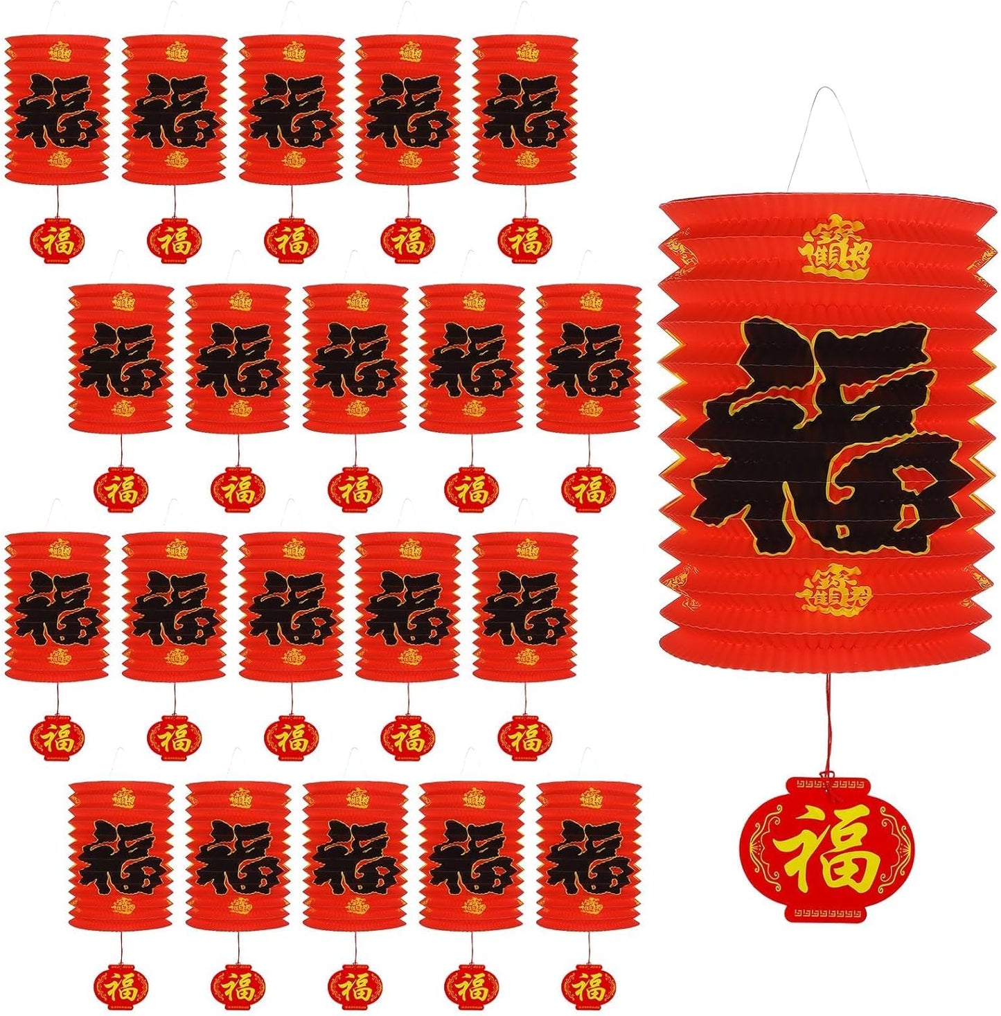30 Faroles Papel Rojo Año Nuevo Chino Decoración Fiesta