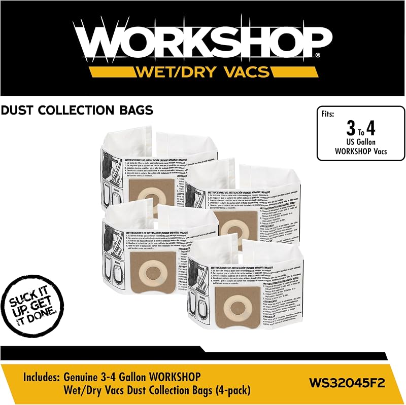Bolsas filtro vacío WORKSHOP 3-4.5 gal 4 pzas