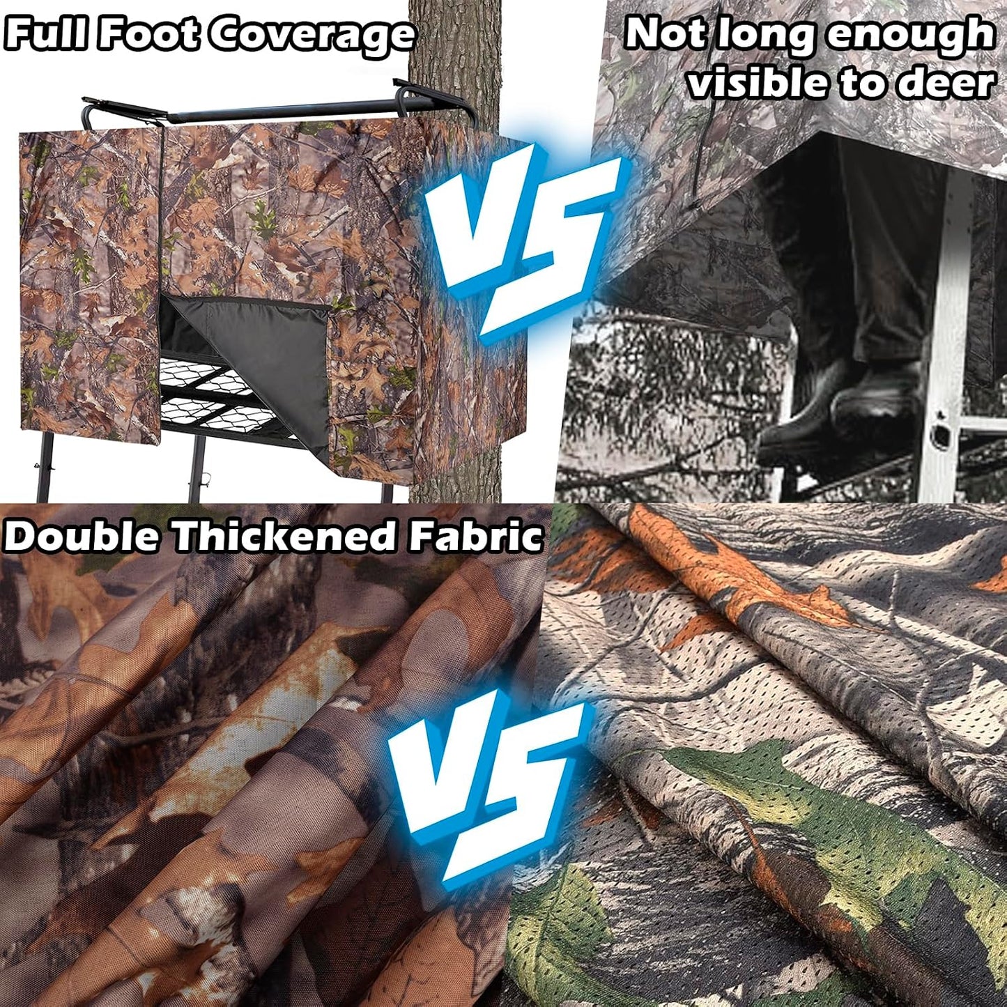 Cubierta ciega camuflaje 110x40" para caza de ciervos