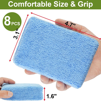 8 Pzas Almohadillas Microfibra 11.9x7.9cm para Pulido Auto