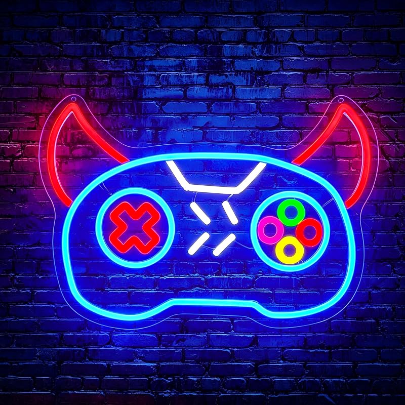 Letrero neón Demon Game para sala set y hogar USB 5V