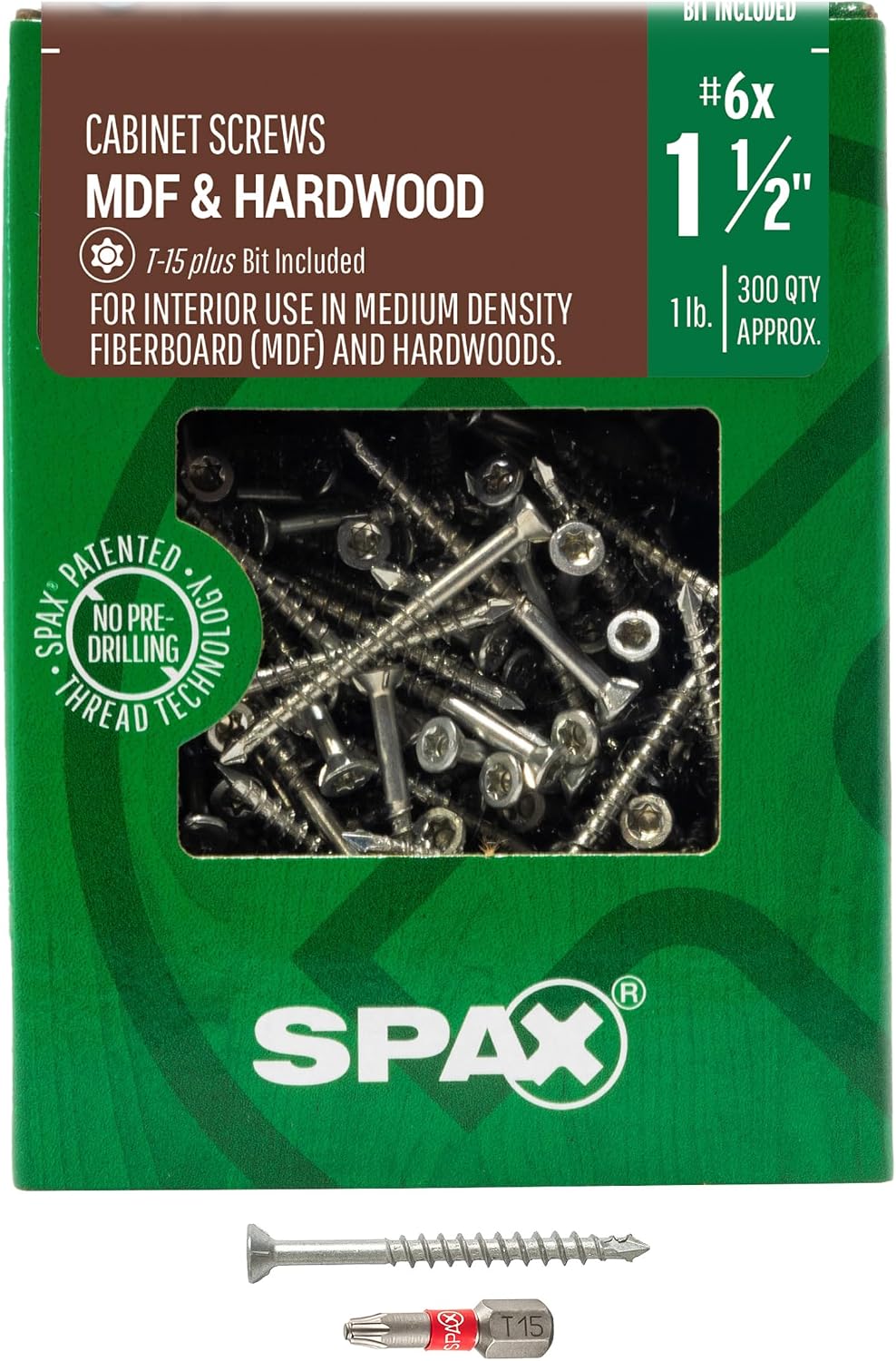 Tornillos madera T-star para gabinete pack 5