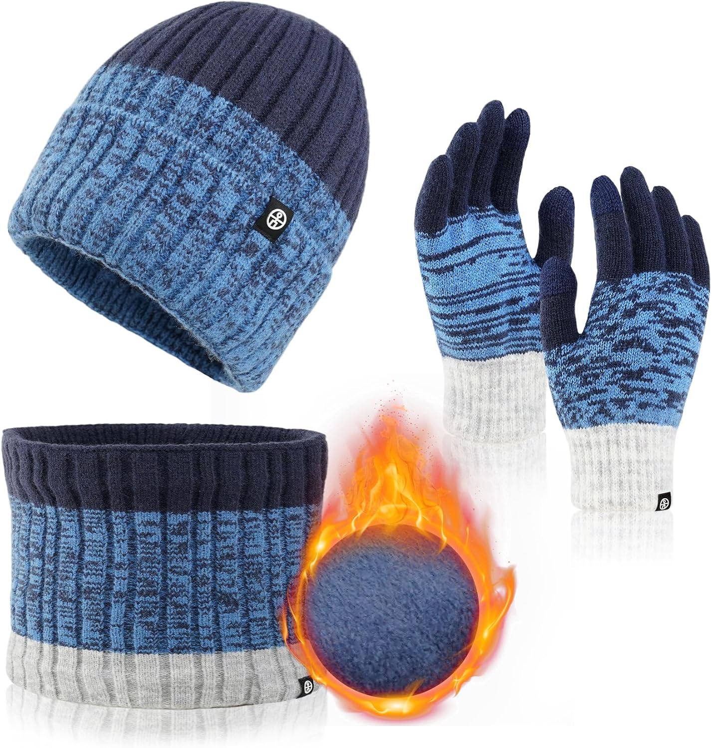 Conjunto gorro bufanda guantes invierno para hombre mujer