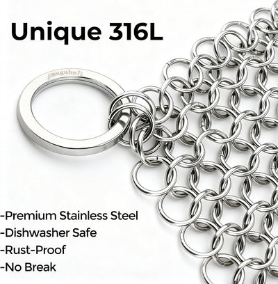 Limpiador sartén hierro fundido acero inox 8x8pulg