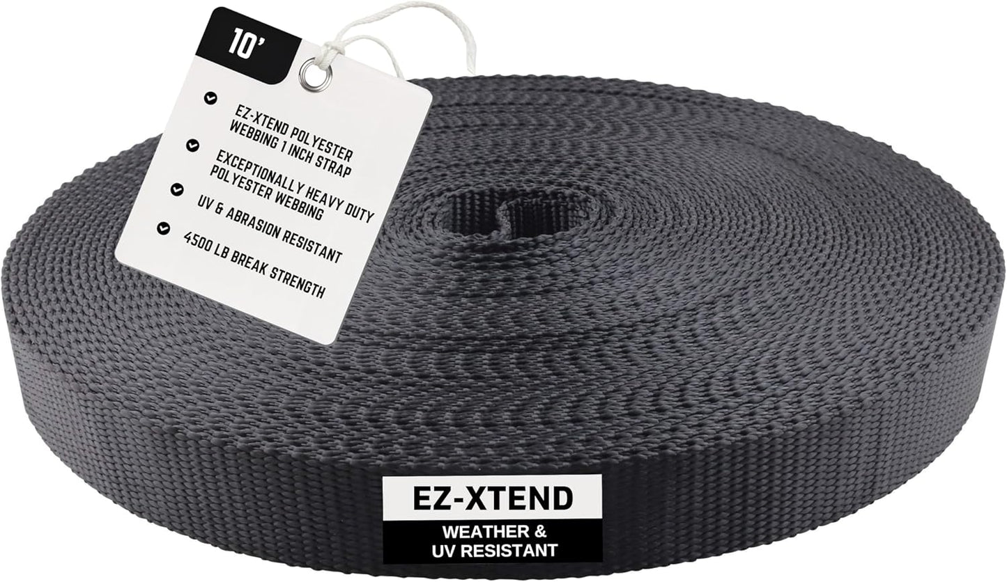 Correa poliéster 1" resistente 4500lb negro