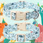 Collar perro azul con hebilla rápida S dinosaurio