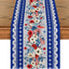 Camino de mesa con bandera estadounidense amapola azul 4 de julio Día de los Caídos 13 x 72 pulgadas