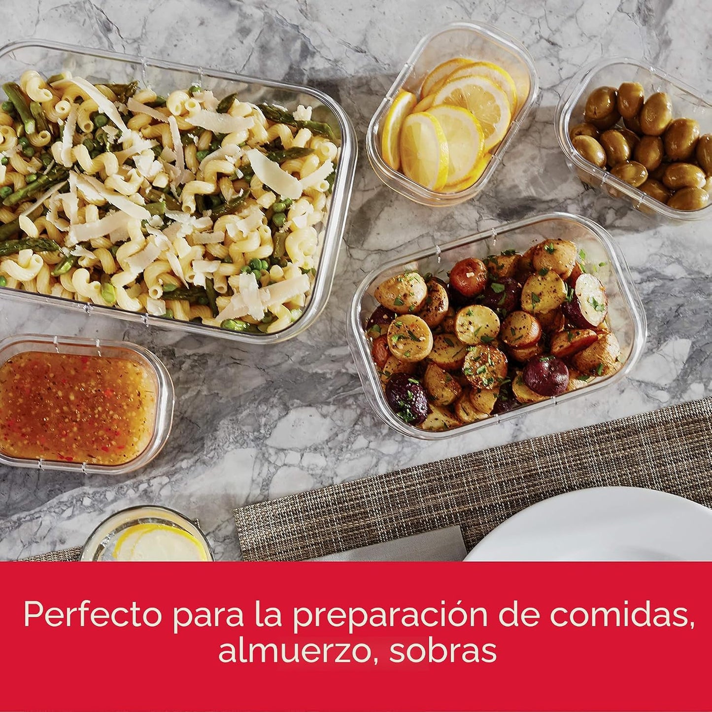 Set 3 Recipientes Alimentos Sin BPA Tapas Herméticos