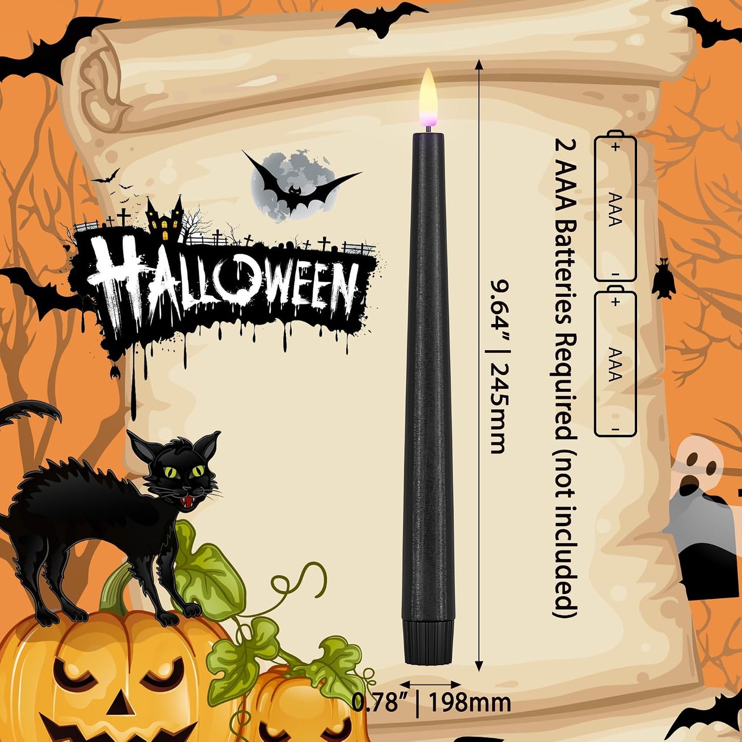 Velas LED Halloween con controles remotos y temporizador