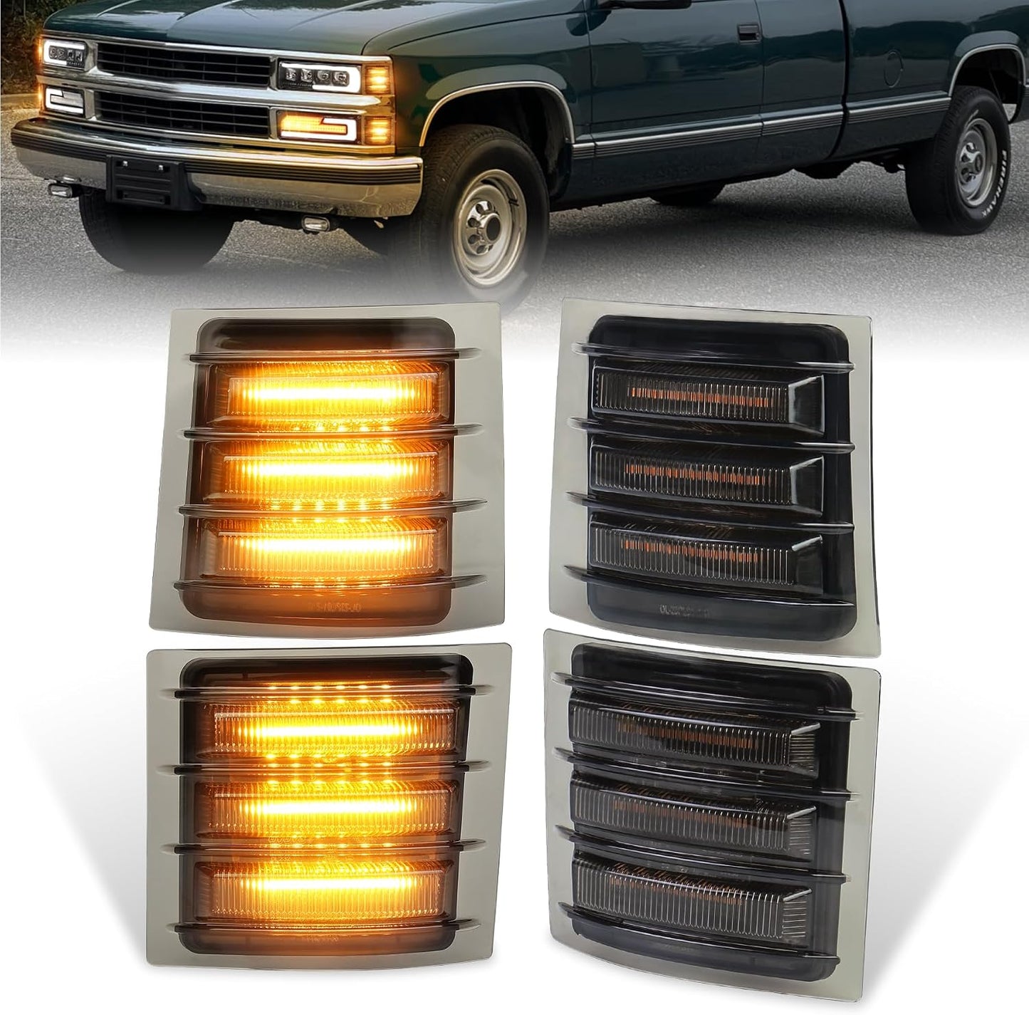 Luces LED marcador lateral secuencial ámbar comp Chevy 94-98
