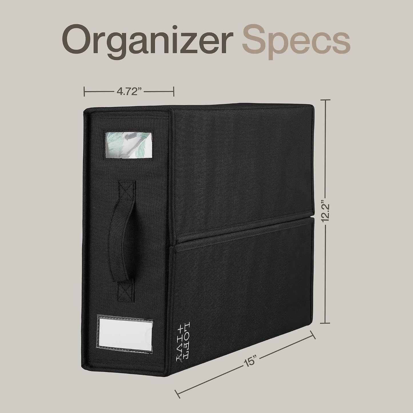 Organiz. fundas cama con asas y cierre plegable