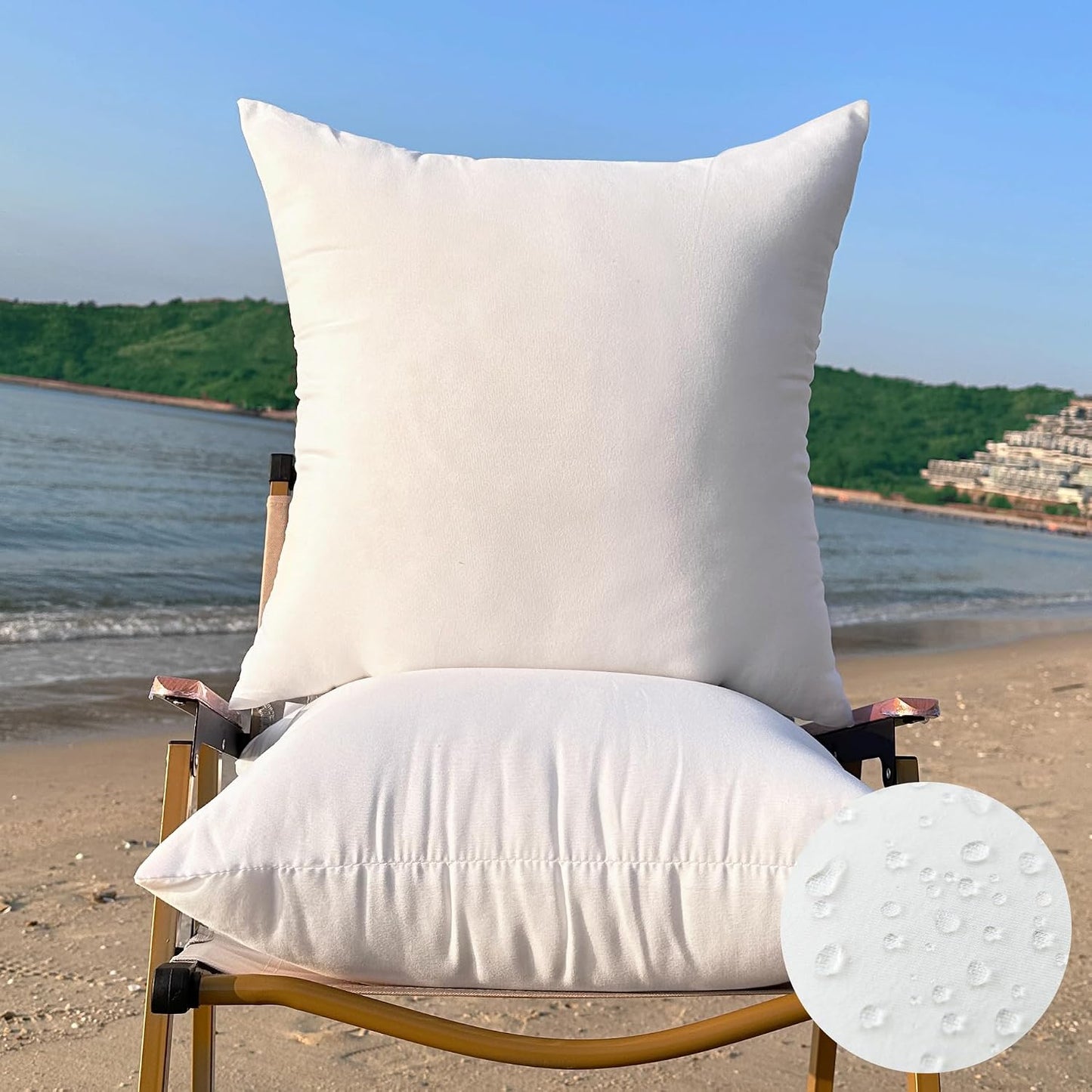 2 Rellenos Almohada 16x16" Exteriores Resistentes Agua
