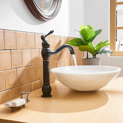 Llave mezcladora monocomando baño cascada Aquafaucet bronce
