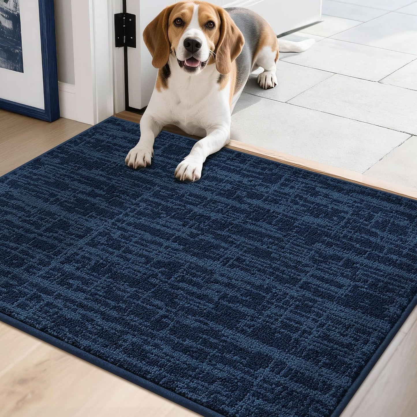 Tapete entrada antiderrap 20x32pulg azul marino