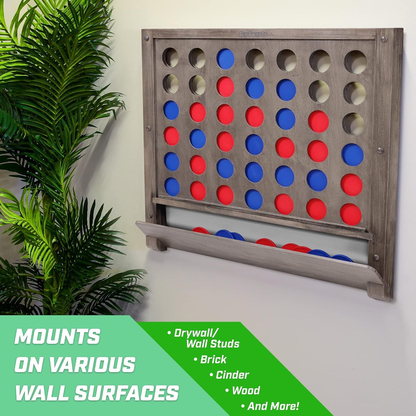 Montado pared 4en1 con monedas gris