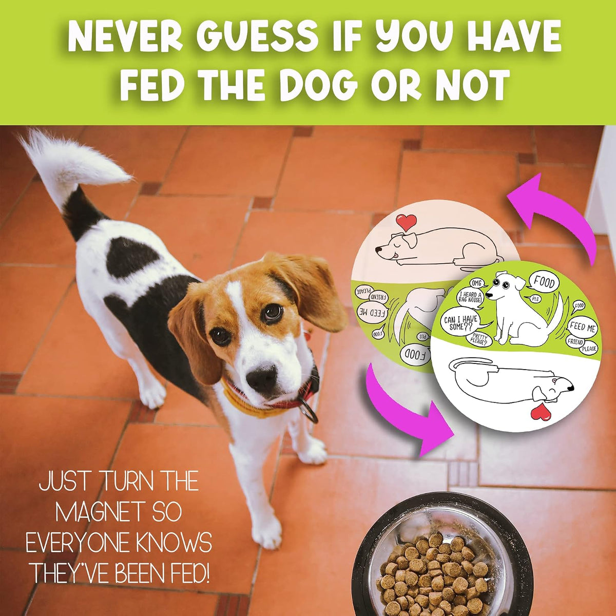 Imán recordatorio gótico comida para perros decoración hogar