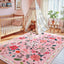 Alfombra floral rosa 5x7pulg sala dormitorio niña