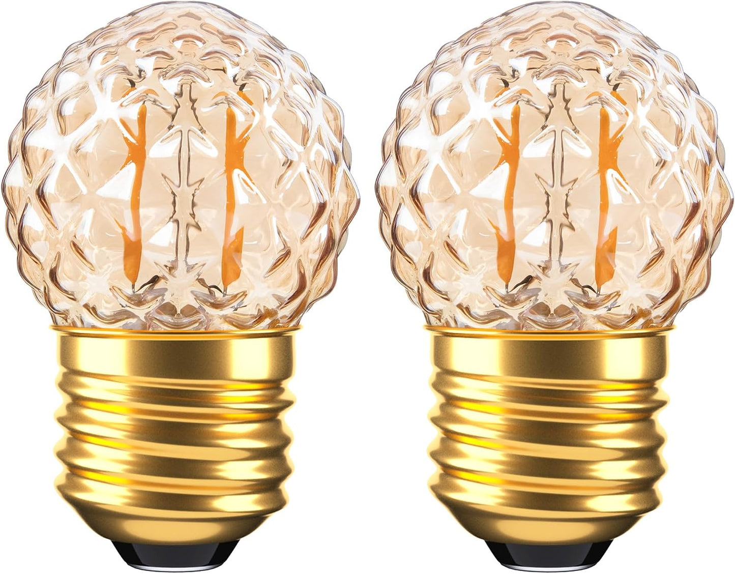 Bombillas LED ámbar forma piña 1W 2200K luz cálida