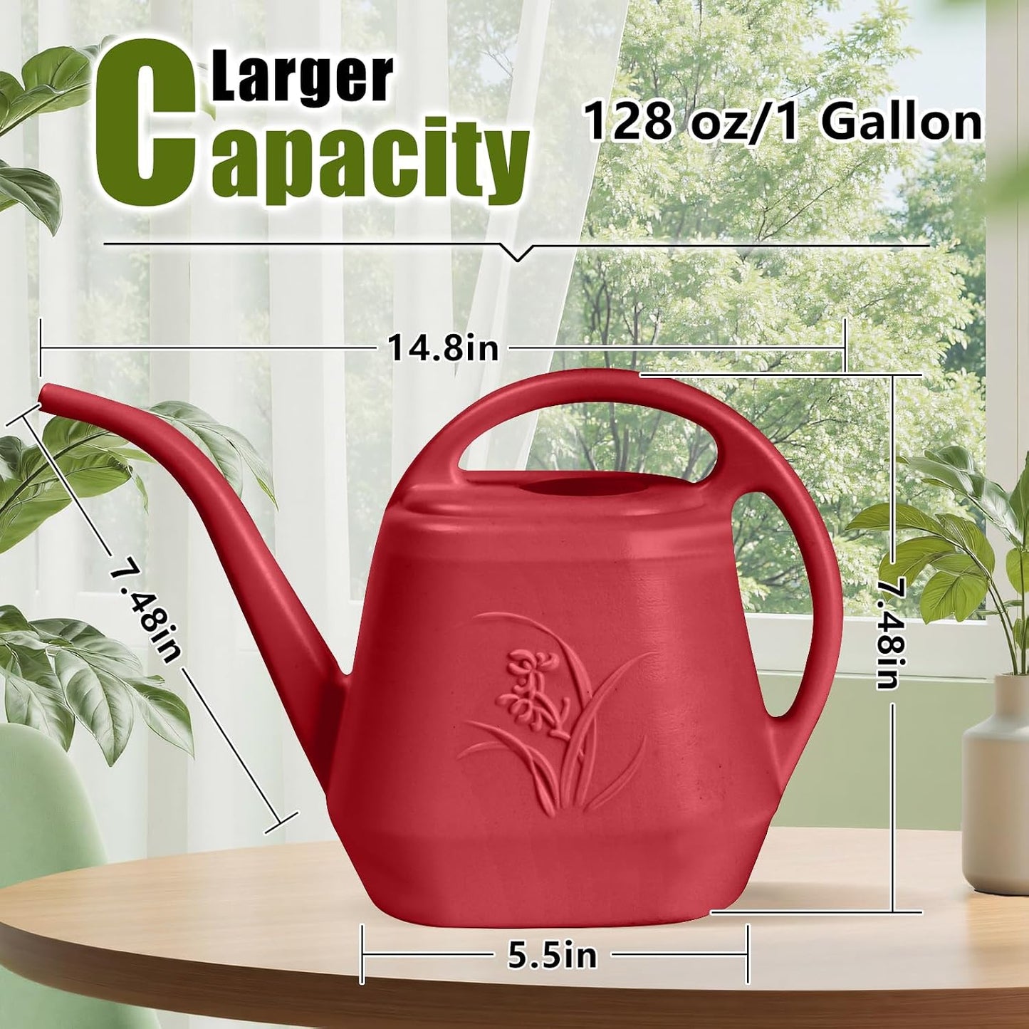 Regadera 1gal color vino rojo sin plástico