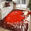 Tapete navideño 5x7ft rojo con muñeco de nieve antiderrap